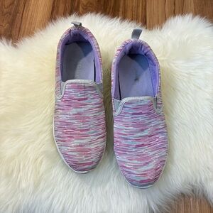 Vionic Delaney Pink Purple White Orthotic Slip-on Walking Shoe • Size 10